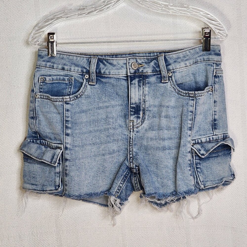 Eunina Light Acid Wash Cotton Span Jordan Mid Rise Relaxed Fit Jean Shorts Sz M